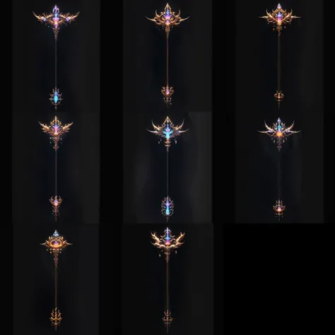 Game Icon Institute, game icons, staff, reasonable structure, high definition, perfect works of game icons (masterpieces, top quality, best quality, official art, beauty and aesthetics: 1.2), (8k, best quality, masterpieces: 1.2). A wand with a huge gem inset, a terrifying atmosphere, Halloween. <lora:game icon institute-staff:1>