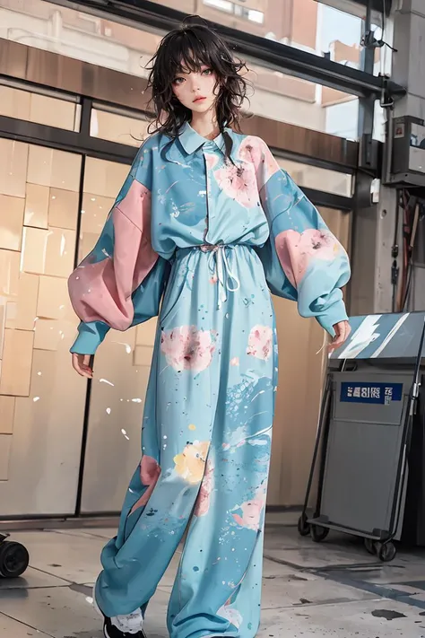(masterpiece), (best quality), (ultra detailed),(disheveled hair),(illustration),(dynamic angle), (1girl), (Fashionable clothing), standing,Fashion model,looking at viewer, (interview), beautifuldetailedeyes,delicate beautiful face,Floating,(high saturation),(colorful splashes),colorful bubble,(shining), <lora:Chinese fashion girl-2.0:0.8>