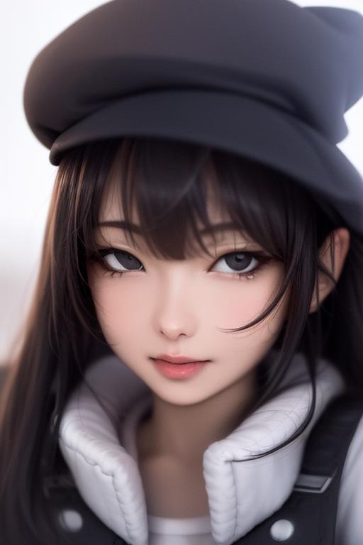 A close up of a person wearing a hat and a jacket - SeaArt AI