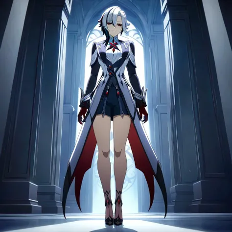 <lora:arlecchino_xl:0.7>,<lora:DetailedEyes_V3:1.6>,looking down,from below,shadow face,smirk,
anime screencap,best quality,
arlecchino_\(genshin_impact\),
dark room,lightly inserted,blurred background,
full body,standing,