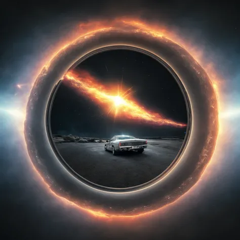 photo (BlackHole:1) a Car driving out of a Portal (CarXjohnson:1)