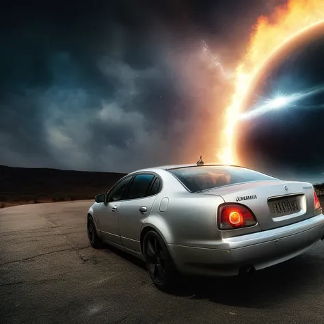 photo (BlackHole:1) a Car driving out of a Portal (CarXjohnson:1)