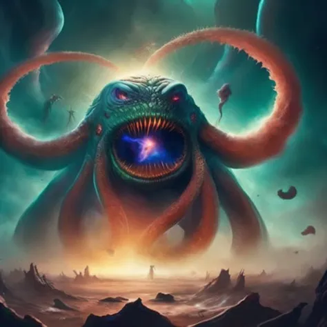 photo (BlackHole:1) Cult Leader summons the Beast from another dimension (TentacleBeast:1.1)