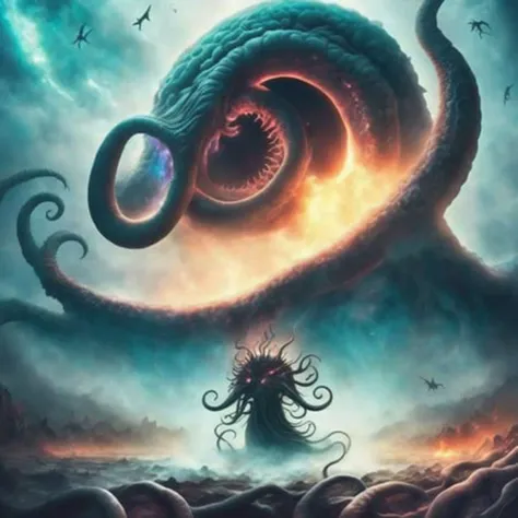 photo (BlackHole:1) Cult Leader summons the Beast from another dimension (TentacleBeast:1.1)