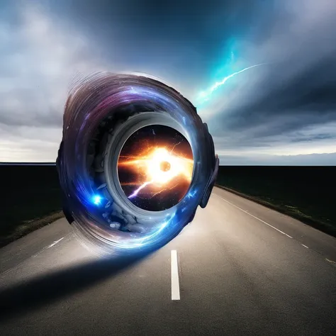 photo (BlackHole:1) a Car driving out of a Portal (CarXjohnson:1)