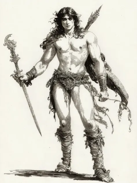 resplendent warrior, illustration by Roy Krenkel