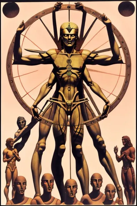 Vitruvian man; by Hannes Bok
