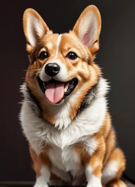<lora:ristartev3:0.43> red pencil sketch, intricately detailed, rich shadows, highest resolution, HDR cell shading, Rembrandt lighting, red pembroke corgi portrait, long hair, the mouth is open, saliva drips from the tongue, looks up at the right, soft shadows, diffused light, ral-fltpn, style by Frank Frazetta, ral-dissolve, linquivera, liiv1