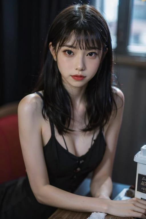 Best quality， Ultra-high resolution， （Realistically：1.4），2 girls ，Key Points:1.2, Beautiful woman with perfect body:1.4 , (Street at night:1.3), Highly detailed face and skin texture, Delicate eyes, Double eyelids，Red lips，Eyeshadow，Skin Whitening，(Air bangs:1.3),,(Spaghetti Strap Top:1.4)