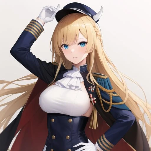<lora:exorcistcharlotte.sd15.v2:0.75> exorcistcharlotte,
1girl , solo,
military uniform, german uniform
military hat, skull emblem,
long hair, blond hair,
standing,