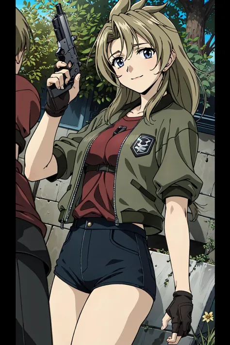 masterpiece, best quality, outdoor,1girl,
<lora:MADLAX:0.8>madlax,hold handgun,
