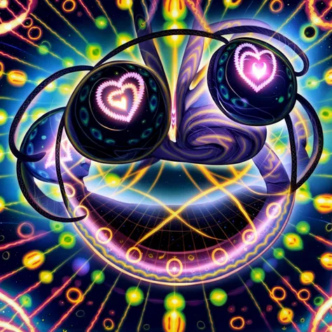 <lora:Alex:1> (Alex gray art:0.8), (beautiful:1.3), psychedelic, (space:1.1), (time:1.3), stars, (glowing:1), pattern, (bee:1.1), (heart-shaped pupils:1.3), yellow, green, blue