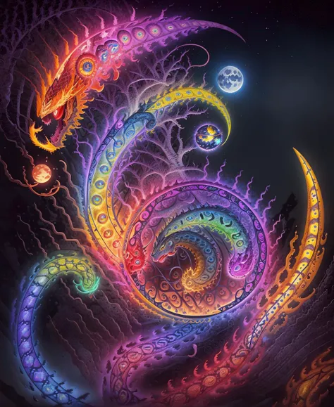<lora:Alex:.8> alex, grey, art, fractal, moon, rainbow, colorful, (no humans), (cobra), pokemon(creature), open mouth, zoomed in, (head focus), (masterpiece:1.5, best quality), 8k wallpaper, highres, high resolution,HDR.UHD,Highly detailed, extreme detail <lora:GoodHands-beta2:0.8>