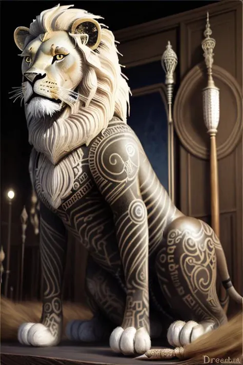 dreamcatcherstyle <lora:dreamcatcher_model-000008:0.5> lion