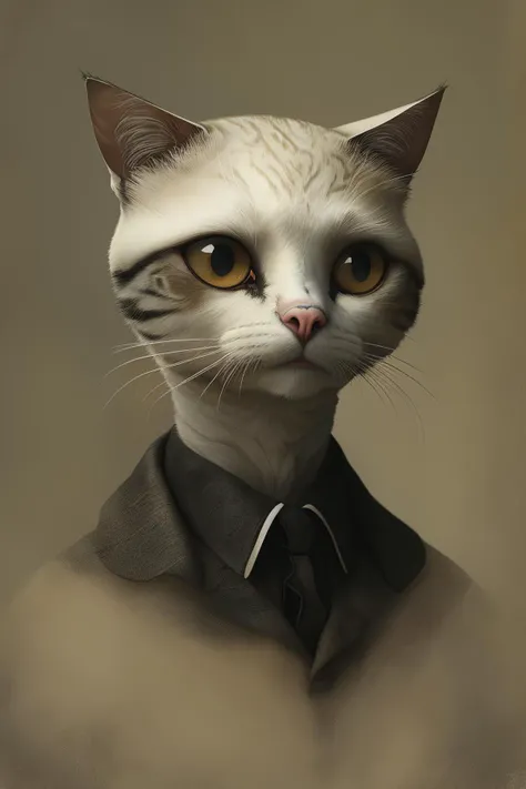 masterpiece,best quality,<lora:tbh118-:0.9>,portrait OF CAT,illustration,style of Anton Semenov,