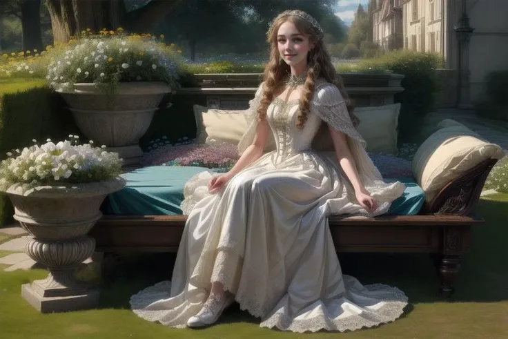 8k, masterpiece, intricately detailed,(victorian dress), <lora:victorian_dress-1.0:0.8>,bloom,sunlight,(close-up girl:1.3),
soro,nordic girl,long hair,20yo,smile,close mouth,(Ophelia by John Everett Millais),
ââ(flower bed:1.5),sleeping in a ââwhite roses,
white Dress,cloak,lace,embroidery,brooch,earrings,cufflinks,chain<lora:more_details:1>