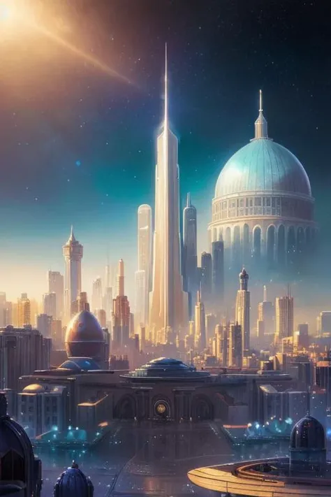 Metallic paint, Innocence, City of Ethereal Mirrors, Encaustic, Overlapping, Pastel,  style of Jordan Grimmer, style of Barclay Shaw, featured on Renderman Community