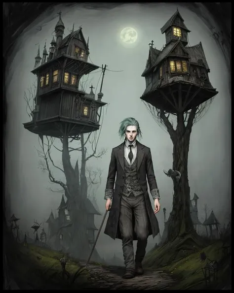 a man, style of Alexander Jansson