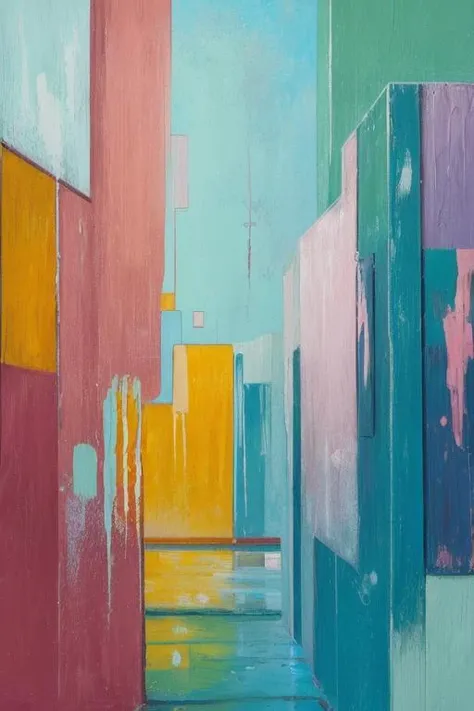 Chalk paint, Abstracted Reality, Whimsical Wonderland, Oil paint, Rule of Thirds, Secondary, style of Brian K. Vaughan, style of Sam Gilliam, featured on Dribbble