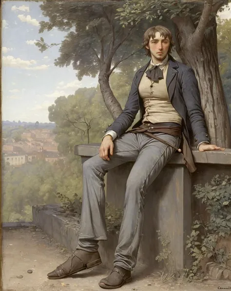 a man, style of Jean-Baptiste Camille Corot
