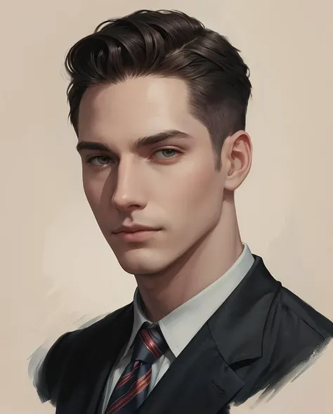 a man, art by Zac Retz, Identity Muted color scheme, Egg tempera, as featured on Behance