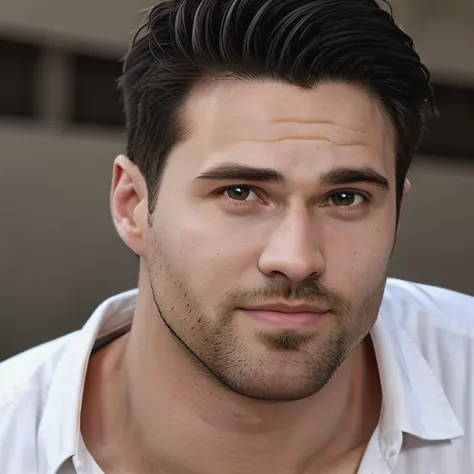 <lora:Brett Dalton:0.7>, 1male, muscled, face, t-shirt