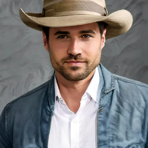 1male, muscled,  face,  <lora:Brett Dalton:0.95>, realistic, ultra quality, highly detailed, ultra HD,  cowboy outfit