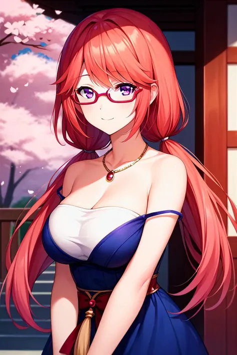 Solo, Sumire Yoshizawa, 1 woman, white skin, Japanese, red eyes, medium red hair with bangs and ponytail, small breasts, glasses, anime), ((ecchi, lewd)), masterpiece, best quality, 8k, sharp focus, depth of field, best shadows, perfect lights, HDR, realistic skin texture, hyper detailed background, tight white lingerie, panties, japanese house, lying on the floor, oiled body