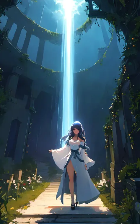 (perfect lighting:1.4),(dynamic photoshoot pose:1.2), (perfect seductive young woman Discovering a Hidden Sanctuary in the Clouds:1.3), sanctuary floating amidst the clouds, ethereal and hidden, with hanging gardens, flowing waterfalls, and pathways lit by bioluminescent flora.