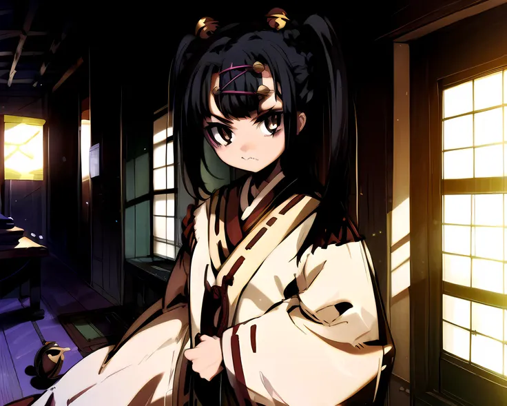 (masterpiece:1.1), (best quality:1.1), 1girl, Real light and shadow, anime face, 4k, 8k, wallpaper, epic, detail texture, ((1girl)), solo, cowboy shot, <lora:EyesGen:0.4> masterpiece, best quality, (brown eye:1.3), 1girl, looking a viewer, intricate iris, cowboy shot, <lora:RyuusuiMikado:1> ryuusui mikado, black hair, twintails, bell, hair ornament, jingle bell, hair bell, long hair, hairclip, brown eyes, japanese clothes, miko