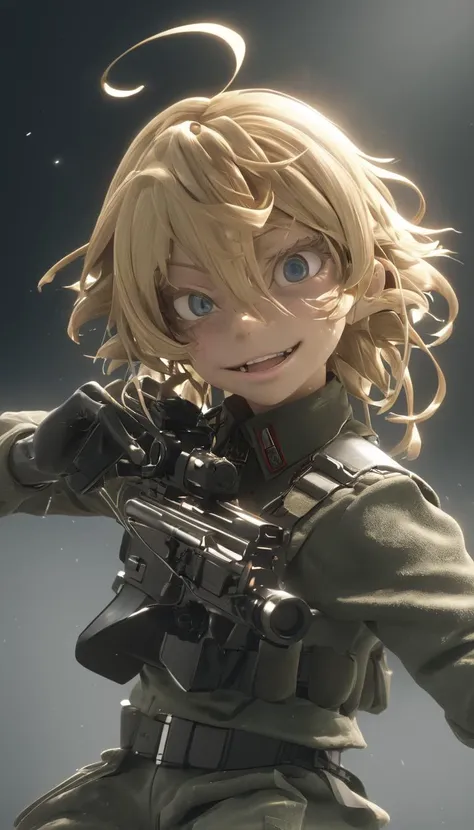 Cinematic scene, hero view, Tanya Degurechaff , Youjo Senki, action pose, detailed background, masterpiece, best quality, high quality, absurdres <lora:tanya_degurechaff_xl_v4:1>, Photorealistic, Hyperrealistic, Hyperdetailed, analog style, detailed skin, matte skin, soft lighting, subsurface scattering, realistic, heavy shadow, masterpiece, best quality, ultra realistic, 8k, golden ratio, Intricate, High Detail, film photography, soft focus