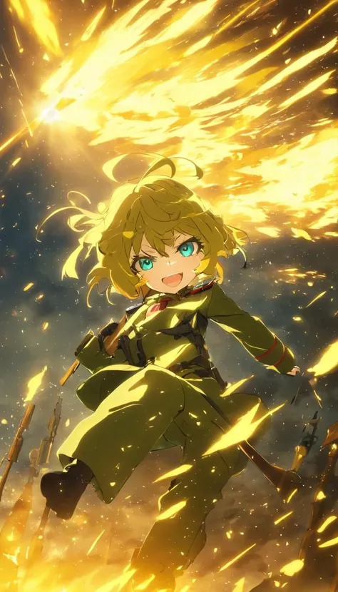 anime artwork Cinematic scene, hero view, Tanya Degurechaff , Youjo Senki, action pose, detailed background, masterpiece, best quality, high quality, absurdres <lora:tanya_degurechaff_xl_v4:1> . anime style, key visual, vibrant, studio anime, highly detailed