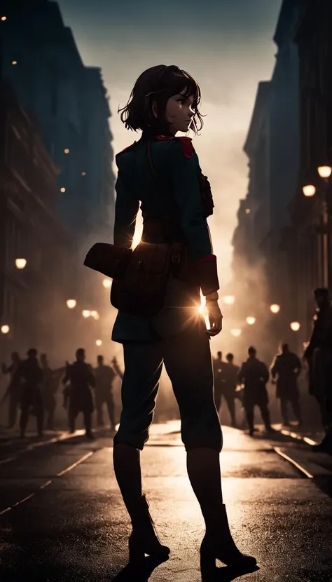 cinematic film still Cinematic scene, hero view, Tanya Degurechaff, Youjo Senki <lora:tanya_degurechaff_xl_v5:1>, action pose, masterpiece, best quality, high quality, highres, absurdres  . shallow depth of field, vignette, highly detailed, high budget Hollywood movie, bokeh, cinemascope, moody, epic, gorgeous, film grain, grainy