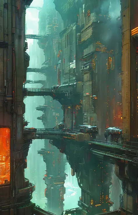 masterpiece,best quality,<lora:tbh193-sdxl:0.9>,illustration,style of Michelangelo Buonarroti, cyberpunk city