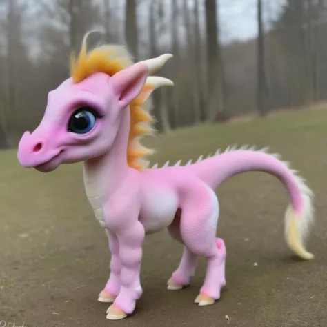 photo of real life version of cute tiny female dragon pony hybrid