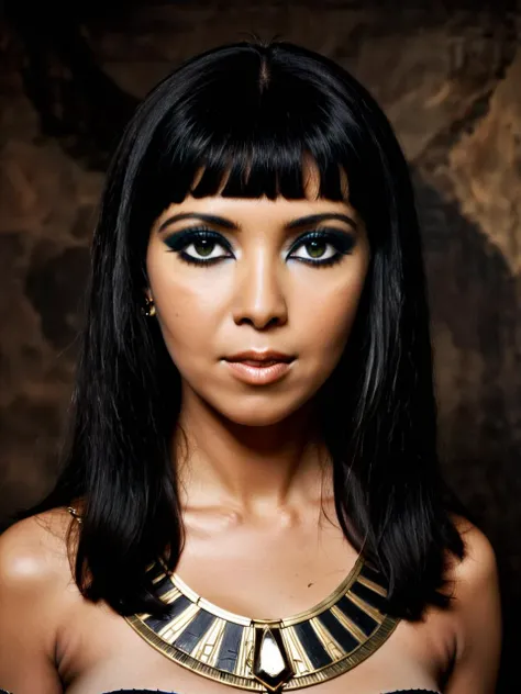 cleopatra, dark mid shot portrait photo