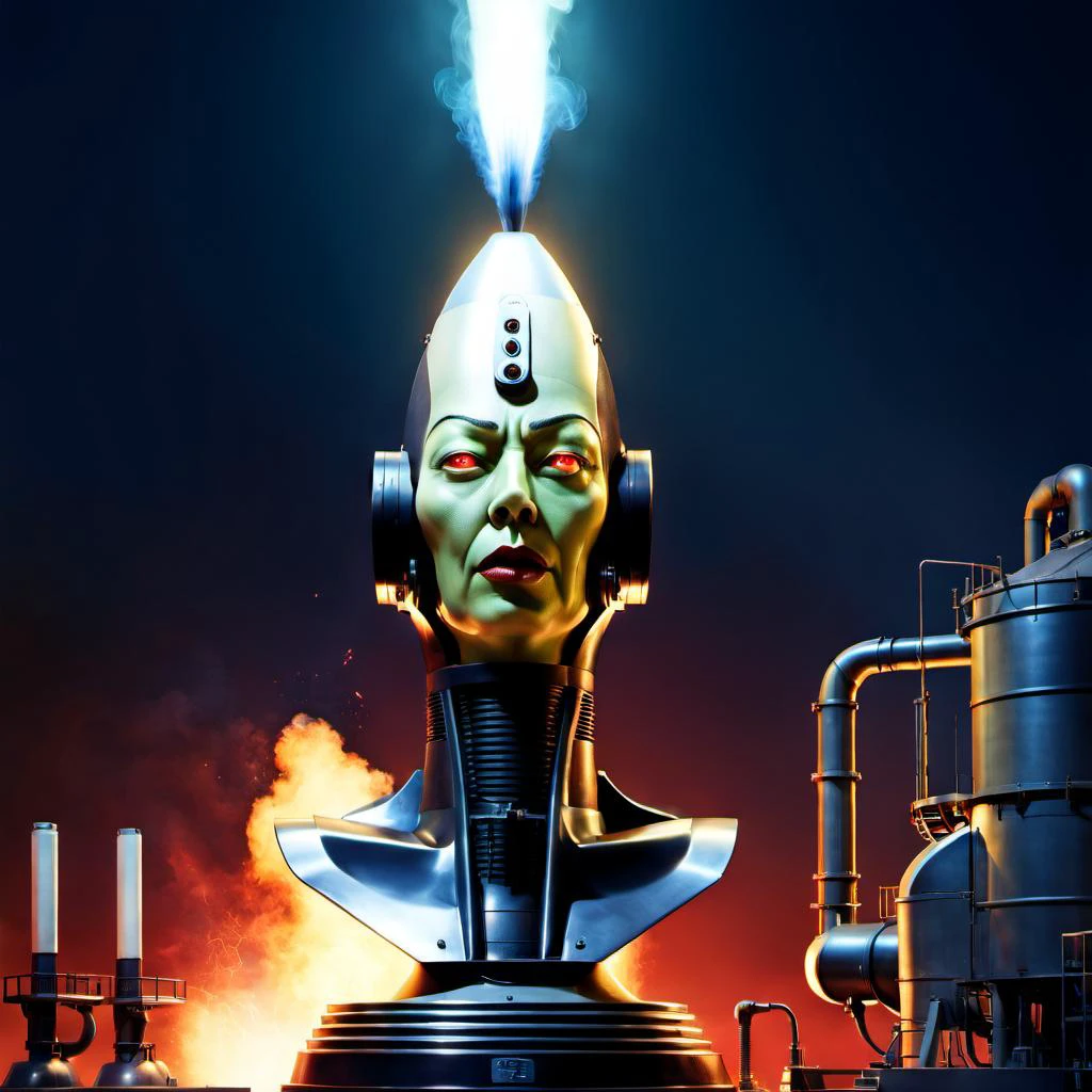 politician corporation missile head, artwork inspired by Filip Hodas, james gilleard, Richard Doyle, Nicolas Delort, Amandine Van Ray, Giger, Durer, Beeple, Ellen Jewett, Naoto Hattori, Terada Katsuya with industrial light and magic. 8k vray
digital art