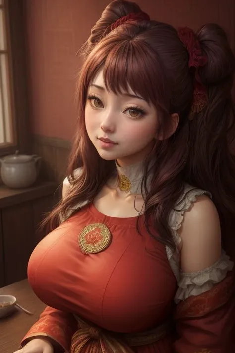 <lora:risekujikawa:0.75>,(best quality), big head, face shy, (risekujikawa with huge breasts:1.2) in a traditional outfit in a chinese room, portrait <lora:add_detail:1> <lora:LowRA:0.2>
