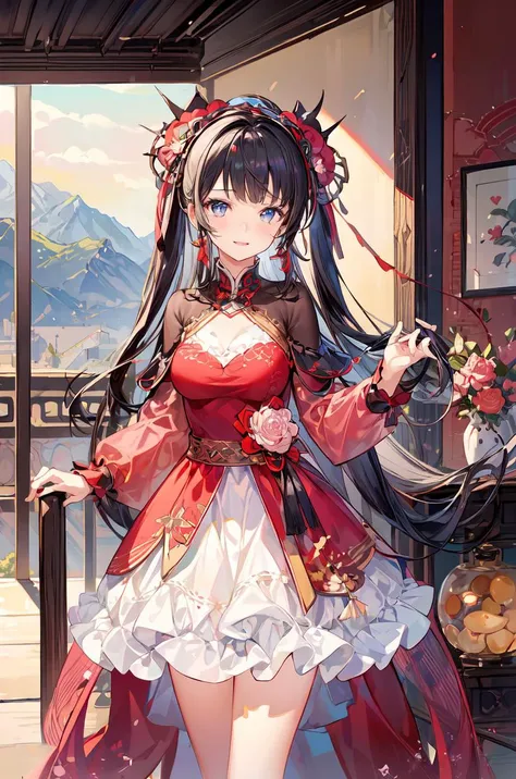 1girl,solo,(masterpiece:1.2),high quality,highres,(best quality:1.3),cowboy_shot,<lora:add_detail:0.7>,<lora:Spring Festival_20240207100310-000018:0.5>, Spring Festival,