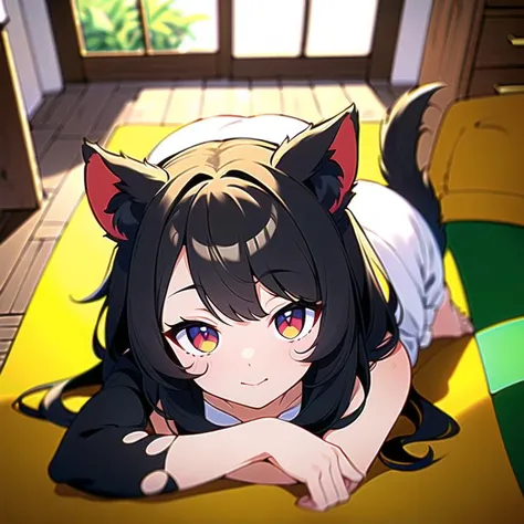 [indoor  : HDR, beautiful face, highres, natural hair : 0.35], highres, best quality, ultra-detailed, 8k, full body, 
[[cute_dog:1.25|girl with animal ear] :  solo, dog girl , detailed face:0.25], [dynamic angle, cute_dog:1.2, on all four: cute_dog: 0.35], from above, masterpiece, [perfect anatomy, (perfect hand:0.6) :  (perfect hand:0.8): 0.1]
