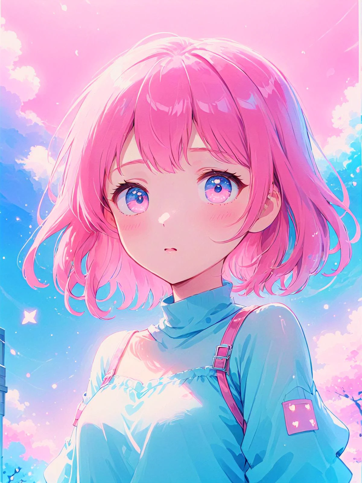 ((masterpiece)) (flat) (flat animation) (flat anime style) Cute slender 20 year old Asian girl posing for the camera. Blushing, soft pink blushing cheeks, freckles. Extremely detailed, intricate attention to detail. Kawaii. Cute. Lovable. <lora:KawaiiTechXL:0.8> kawaiitech, cute pastel colors. Powerful hot pink, light electric blues. Whimsical. Magical. Dreamy, dream-like. High contrast, high saturation, vivid colors. <lora:stylesqueeze_v3_xl:0.8> <lora:anime_sdxl_v2:0.8> anime <lora:xl_more_art-full_v1:0.5> <lora:Dreamyvibes artstyle SDXL - Trigger with dreamyvibes artstyle:0.5> Dreamyvibes Artstyle