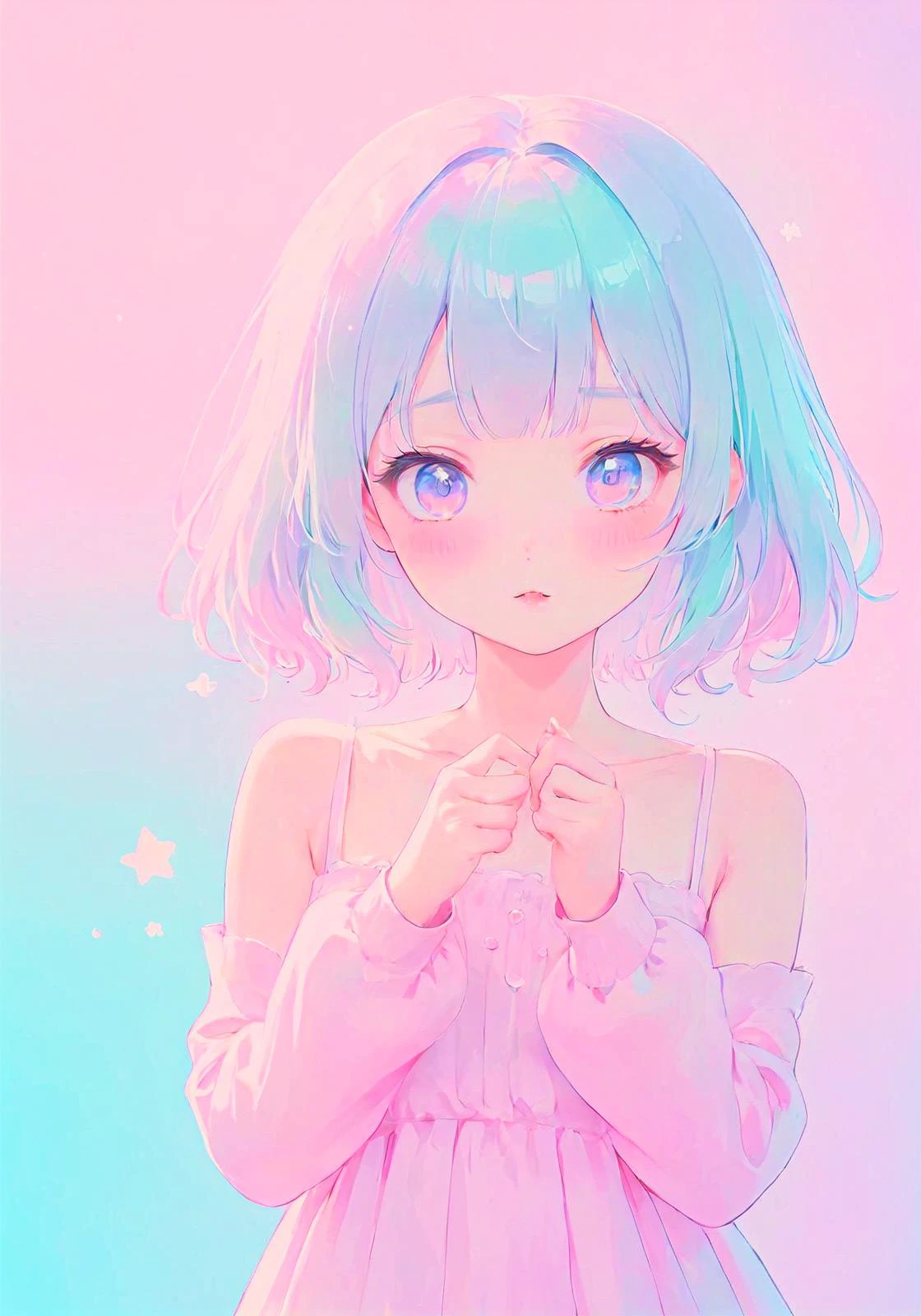 ((masterpiece)) Cute slender 20 year old Asian girl posing for the camera. Kawaii. Cute. Lovable. <lora:KawaiiTechXL:0.8> kawaiitech, cute pastel colors. Whimsical. Magical. Dreamy, dream-like. High contrast, high saturation, vivid colors. <lora:stylesqueeze_v3_xl:0.8>