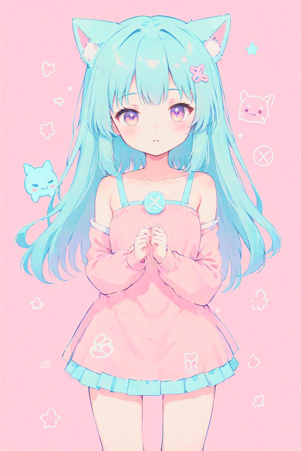 Cute slender 20 year old Asian girl posing for the camera. <lora:KawaiiTechXL:0.8> kawaiitech, cute pastel colors and symbols <lora:anime_sdxl_v2:0.8> anime <lora:stylesqueeze_v3_xl:0.8>