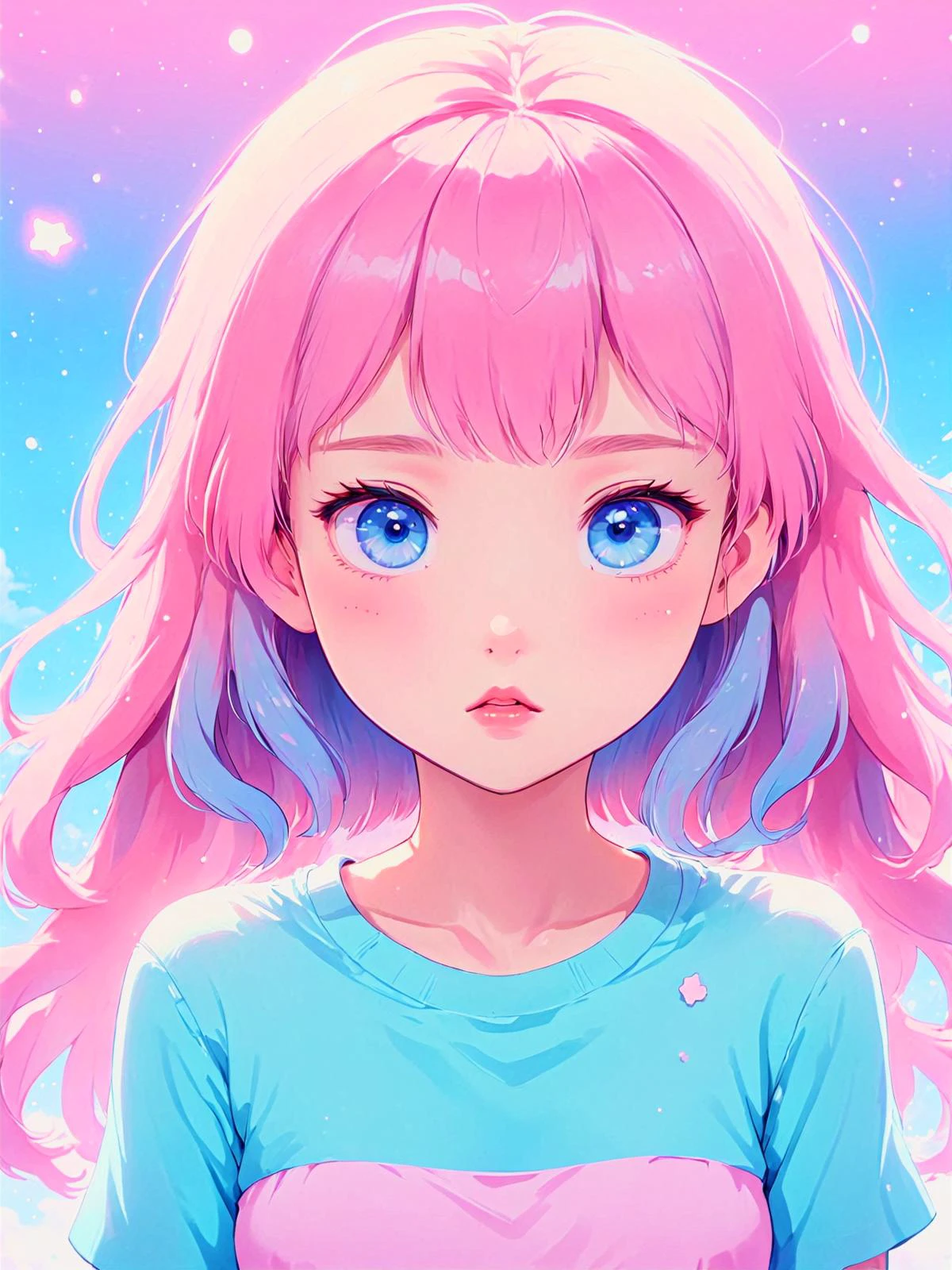 ((masterpiece)) (flat) (flat animation) (flat anime style) Cute slender 20 year old Asian girl posing for the camera. Blushing, soft pink blushing cheeks, freckles. Extremely detailed, intricate attention to detail. Kawaii. Cute. Lovable. <lora:KawaiiTechXL:0.8> kawaiitech, cute pastel colors. Powerful hot pink, light electric blues. Whimsical. Magical. Dreamy, dream-like. High contrast, high saturation, vivid colors. <lora:stylesqueeze_v3_xl:0.8> <lora:anime_sdxl_v2:0.8> anime <lora:xl_more_art-full_v1:0.5> <lora:Dreamyvibes artstyle SDXL - Trigger with dreamyvibes artstyle:0.5> Dreamyvibes Artstyle