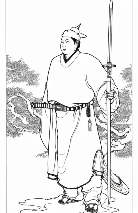 chinese lineart, 1boy, Officer, sword
<lora:å½ç»çº¿æé£T1:0.6>
