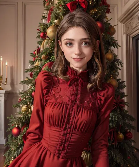 RAW, 50mm f 1.2, full body photograph or gorgeous fit, thin n4t4l14d, face , wearing a red Victorian dress posing in front of ((Christmas tree)) in large Victorian Room, fireplace, eye contact, flirty smile, hyperdetailed
<lora:n4t4l14d:1>