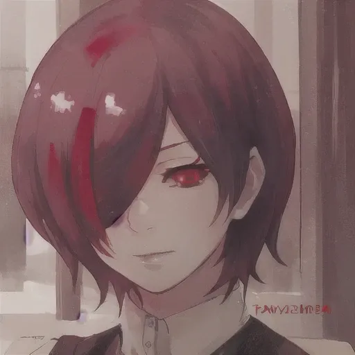 (touka_kirishima), red eyes, 1girl,flamboyant, style of sui ishida, tokyo ghoul, zoomed in on face, focused on face, blue highlights,looking at viewer,watercolor, aristocratic youth,  <lora:TKG_Sui Ishida:1>  <lora:toukaKirishima_v10:1>