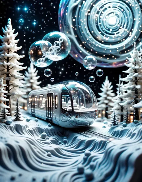 (Bubbly Surface Textures), Miniature landscape, Starlight twinkles, Luxury transport, Enchanted forest, White foundation, Nebular swirls