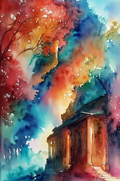 cinematic photo (breathtaking:1.25), (watercolor, aquarelle, wet watercolor:1.25), by alena aenami,
(intricate details), (hyperdetailed), 8k hdr, high detailed, lot of details, high quality
. 35mm photograph, film, bokeh, professional, 4k, highly detailed