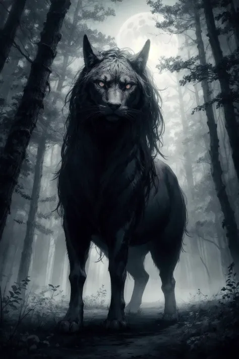 in every night there is a different black, in every night i wish that i was back to the times where i rode through the forests of old, horror, night, black metal, fog, mist, full moon, moody atmosphere, ultradetailed, hyperrealism, intricate details, sharp focus <lora:more_details:0.6>